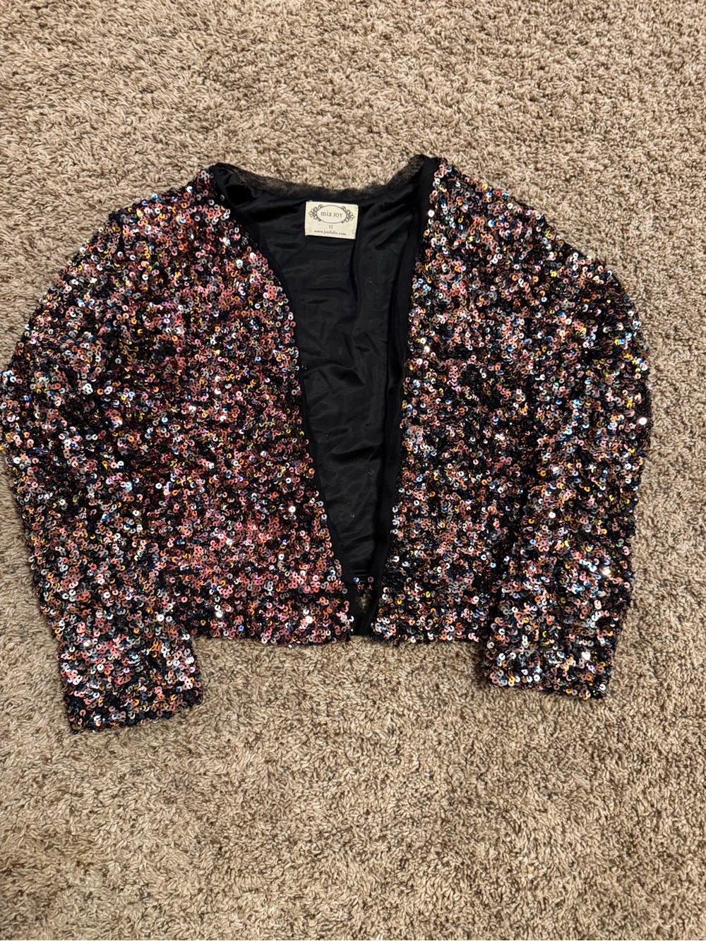 Joyfolie kids Sequin Jacket - Multi-Color size 12